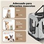 Fudajo Caisse de Transport Grise Pliable pour Animaux domestiques, M (60x42x44cm) Poignée Couverture