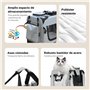 Fudajo Caisse de Transport Grise Pliable pour Animaux domestiques, M (60x42x44cm) Poignée Couverture