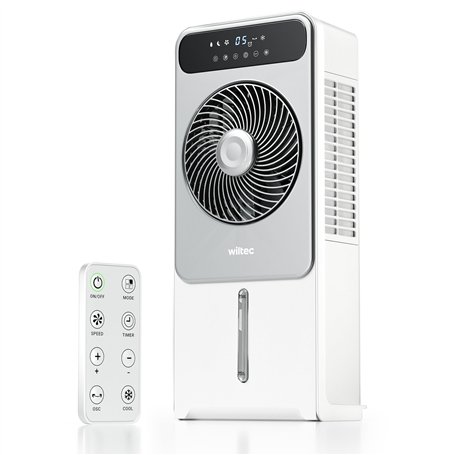 Wiltec Refroidisseur mobile à eau «Air Cooler» – Rafraîchisseur d’air Réservoir 5l 28W Télécommande