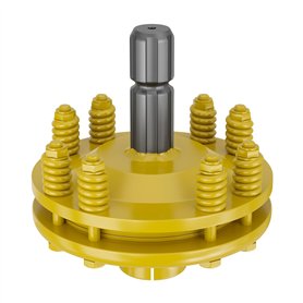 WilTec Embrayage Cardan 6 Dents Raccord Arbre de Transmission 1 3/8" Filet Femelle Mâle 1200Nm Max. Jaune