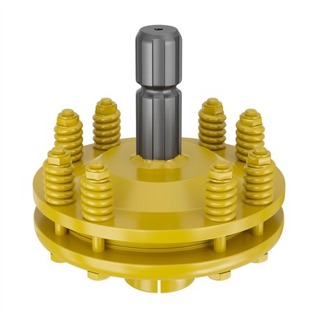 WilTec Embrayage Cardan 6 Dents Raccord Arbre de Transmission 1 3/8" Filet Femelle Mâle 1200Nm Max. Jaune
