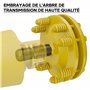 WilTec Embrayage Cardan 6 Dents Raccord Arbre de Transmission 1 3/8" Filet Femelle Mâle 1200Nm Max. Jaune