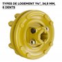 WilTec Embrayage Cardan 6 Dents Raccord Arbre de Transmission 1 3/8" Filet Femelle Mâle 1200Nm Max. Jaune