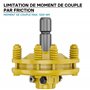 WilTec Embrayage Cardan 6 Dents Raccord Arbre de Transmission 1 3/8" Filet Femelle Mâle 1200Nm Max. Jaune