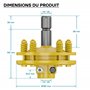 WilTec Embrayage Cardan 6 Dents Raccord Arbre de Transmission 1 3/8" Filet Femelle Mâle 1200Nm Max. Jaune