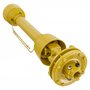 WilTec Embrayage Cardan 6 Dents Raccord Arbre de Transmission 1 3/8" Filet Femelle Mâle 1200Nm Max. Jaune