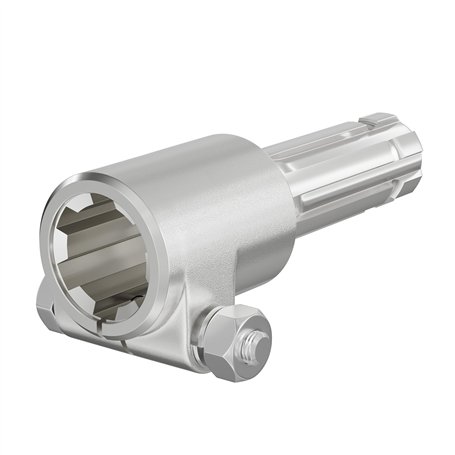WilTec Manchon Prise de Force Cardan 140mm Logement pour Arbre cannelé 1 3/8" 6D Sortie 1 1/8" 6D Tracteur