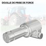 WilTec Manchon Prise de Force Cardan 140mm Logement pour Arbre cannelé 1 3/8" 6D Sortie 1 1/8" 6D Tracteur
