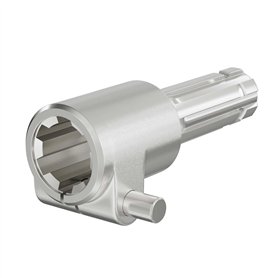 WilTec Manchon Prise de Force Cardan 140mm Logement pour Arbre cannelé 1 3/8" 6D Sortie 1 1/8" 6D Tracteur