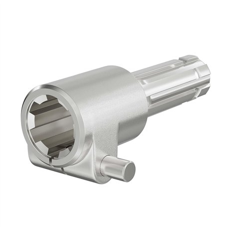 WilTec Manchon Prise de Force Cardan 140mm Logement pour Arbre cannelé 1 3/8" 6D Sortie 1 1/8" 6D Tracteur