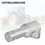WilTec Manchon Prise de Force Cardan 140mm Logement pour Arbre cannelé 1 3/8" 6D Sortie 1 1/8" 6D Tracteur