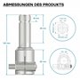 WilTec Manchon Prise de Force Cardan 140mm Logement pour Arbre cannelé 1 3/8" 6D Sortie 1 1/8" 6D Tracteur