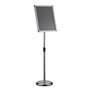 WilTec Présentoir sur pied A3 – Hauteur réglable 88-138 cm – en Aluminium et acier inox – Support Stop client pour Documents