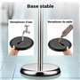 WilTec Présentoir sur pied A3 – Hauteur réglable 88-138 cm – en Aluminium et acier inox – Support Stop client pour Documents, Br