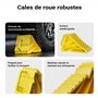 Wiltec Cales de roue robustes en PE-HD, 166 x 75 x 94 mm, capacité de 2 tonnes par paire, avec surface antidérapante, Voitures, 