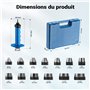 Wiltec Jeu d'emporte pièces à frapper – 13 poinçons creux, 1 poignée et Coffret – en Acier – Têtes interchangeables – Matrices d