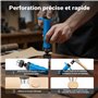Wiltec Jeu d'emporte pièces à frapper – 13 poinçons creux, 1 poignée et Coffret – en Acier – Têtes interchangeables – Matrices d