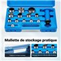 Wiltec Jeu d'emporte pièces à frapper – 13 poinçons creux, 1 poignée et Coffret – en Acier – Têtes interchangeables – Matrices d