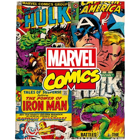 Grande couverture Marvel Comics 130 x 170 cm - Couverture polaire douce - Couverture de canapé - Couverture polaire douce - Comi
