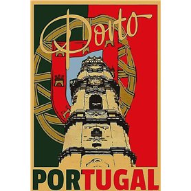 Schatzmix Porto Portugal Plaque Murale en métal Motif Sign Multicolore 20 x 30 cm