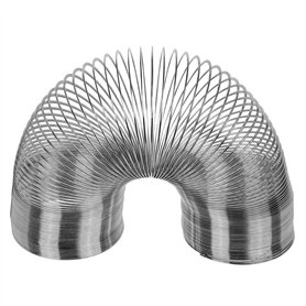 PhiLuMo XL Spirale métallique - Spirl74 - Ressort pour jouer dans les escaliers Ressort pour escalier - Diamètre : 8 cm - Argent