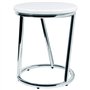 Libaro Tabouret de salle de bain Salina - Design exceptionnel - Métal chromé brillant - Assise blanche ronde - Pour salle de bai