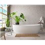Libaro Tabouret de salle de bain Salina - Design exceptionnel - Métal chromé brillant - Assise blanche ronde - Pour salle de bai