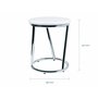 Libaro Tabouret de salle de bain Salina - Design exceptionnel - Métal chromé brillant - Assise blanche ronde - Pour salle de bai