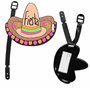 Lot de 2 étiquettes de bagage en PVC avec nom et adresse sombrero