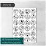 24 numéros de calendrier de l'Avent autocollants avec problèmes arithmétiques I rond Ø 4 cm I set d'autocollants bricolage I aut
