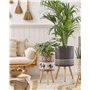 Cache-Pot Support Plantes avec 3 Pieds en Bois 25 cm de Diamètre Motif Éléphants Peint à la Main Idéal à la fois pour Extérieur 