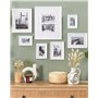 Collage de 7 photos encadrées Ziniare En MDF et Synthétique Blanc Pour Décoration Murale Intérieur Beliani