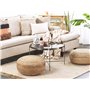 Pouf Rond Style Boho Tressage en Jute ⌀ 50 cm Beige Naturel Tifelt