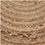 Pouf Rond Style Boho Tressage en Jute ⌀ 50 cm Beige Naturel Tifelt