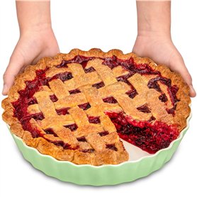 Plat à Tarte en Céramique - ø 28 cm - Avec Revêtement Anti-adhésif - Résistant aux Coupures - Facile à Nettoyer