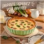 Plat à Tarte en Céramique - ø 28 cm - Avec Revêtement Anti-adhésif - Résistant aux Coupures - Facile à Nettoyer