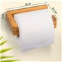 Praknu Porte Papier Toilette Bois sans Percage - Bambou Durable et Ecologique - Fixation Facile - S'accroche au Mur
