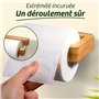 Praknu Porte Papier Toilette Bois sans Percage - Bambou Durable et Ecologique - Fixation Facile - S'accroche au Mur