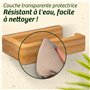Praknu Porte Papier Toilette Bois sans Percage - Bambou Durable et Ecologique - Fixation Facile - S'accroche au Mur