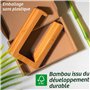 Praknu Porte Papier Toilette Bois sans Percage - Bambou Durable et Ecologique - Fixation Facile - S'accroche au Mur