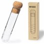 Lot de 4 infuseurs à thé pour thé en vrac en verre microperforé avec bouchon en liège