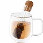 Lot de 4 infuseurs à thé pour thé en vrac en verre microperforé avec bouchon en liège