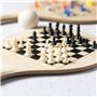 Lot de 2 raquettes de tennis de plage durables avec jeu d'échecs et jeu de moulin avec balle dans un sac en coton pour le sport,