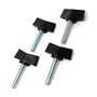 Design61 4 vis à ailettes en plastique avec boulons filetés en acier M5 x 29 mm