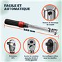 Monzana® Clé dynamométrique 1/4' 1-25 NM ±3% 18 pièces acier CV extension boîte de rangement vélo moto set complet clé de serrag