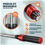 Monzana® Clé dynamométrique 1/4' 1-25 NM ±3% 18 pièces acier CV extension boîte de rangement vélo moto set complet clé de serrag