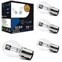 LIGHTWORLD24 Lot de 4 ampoules halogènes BA20d S2 35/35W 12V pour moto – Phare ultra-lumineux feux de route et croisement pour s