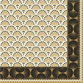 Lot de 20 serviettes motif éventails africains - Technique de serviettes - Décoration de table 33 x 33 cm