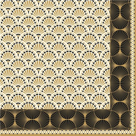 Lot de 20 serviettes motif éventails africains - Technique de serviettes - Décoration de table 33 x 33 cm
