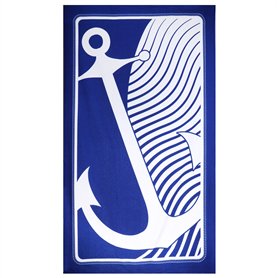 com-four® Drap de Bain avec Motif Ancre - Drap de Plage Maritime - Couverture de Bain pour la Plage